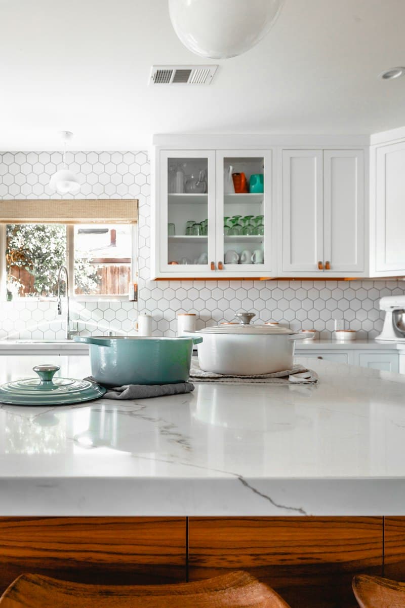 Bright modern kitchen and living space